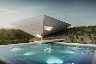 Удивительная конструкция дома в виде перевернутой пирамиды