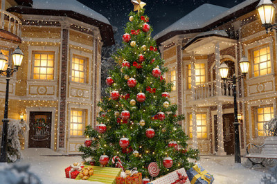 Какие украшения подойдут для елки во дворе?