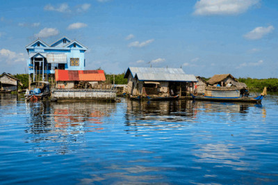 Удивительные плавучие деревни на озере Тонлесап в Камбодже