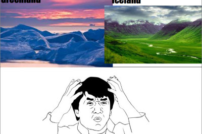 Правда ли, что Исландия- ледяная, а Гренландия- зеленая?