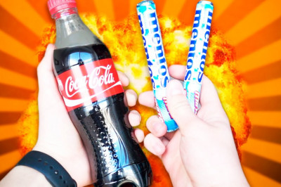 Как сделать фонтан из колы и ментоса по классике?